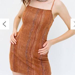Urban outfitters orange snake print mini dress